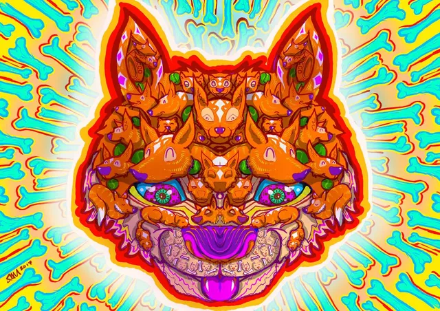 Lenovo sketch psychedelic dog face