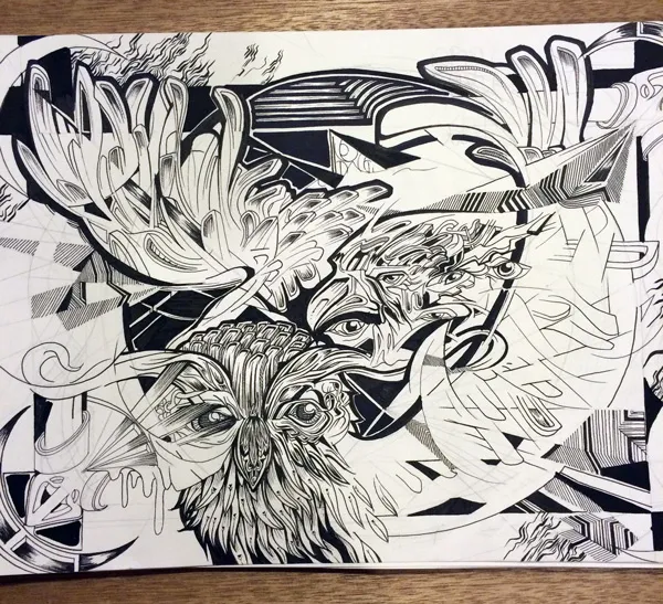 Space Owl Process sketching