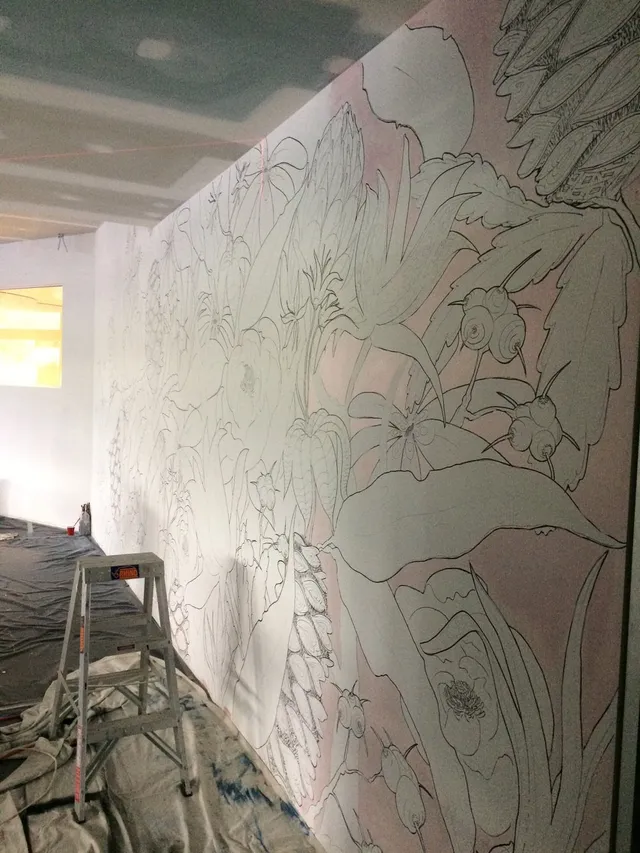 Pink background painted in