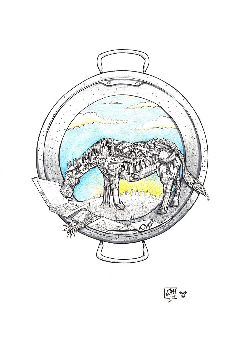 Commissioned gift artwork hiding a weekend of shared memories inside a horse
