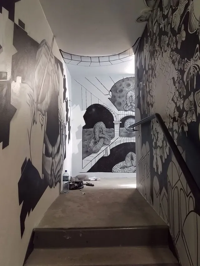 Collaborative Escher Inspired Wall Art Mural