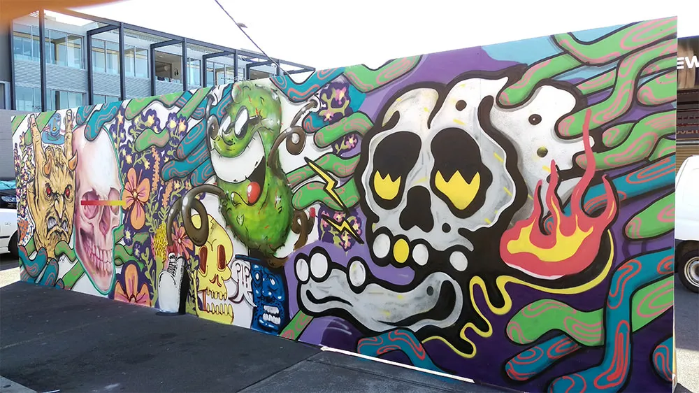 Collaborative Live Art Mural with Local Artists in Sydney's Newtown