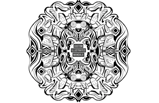 Custom mandala illustration digital live art