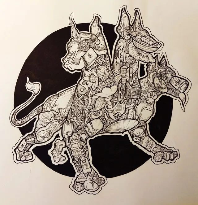 Shadowing half completed on this drawing