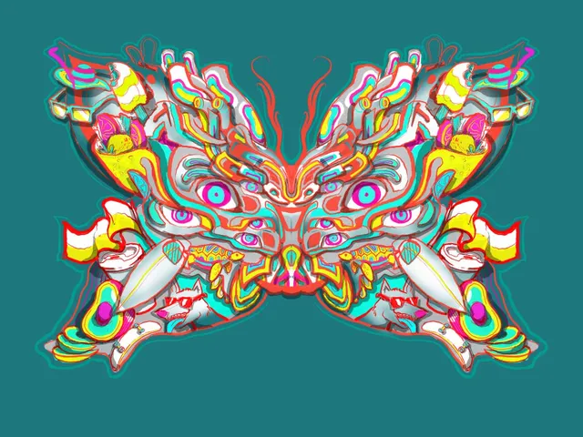 Lenovo sketch psychadelic rainbow butterfly