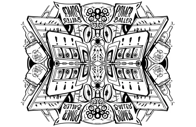 Gambling themed custom black and white mandala