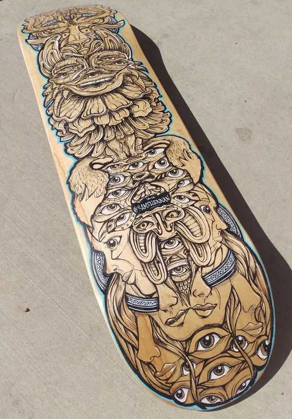 Handpainted custom skateboard deck