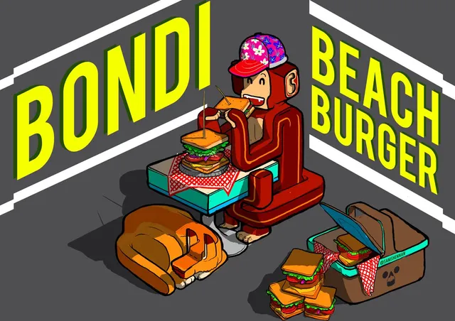 lenovo sketch bondi beach burger monkey