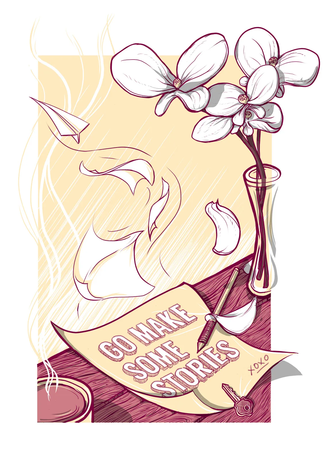 Go Make Some Stories, illustrated poster graphic
