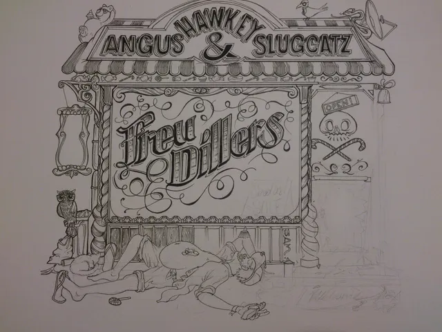 Process inking of album cover