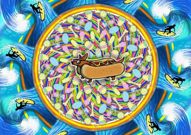 Lenovo sketch sausage dog mandala