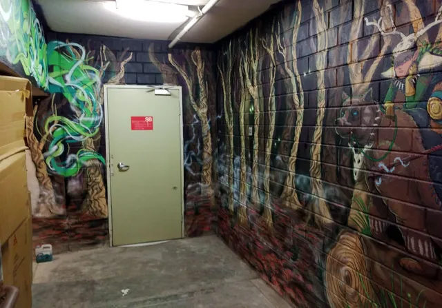 Magic forest door mural