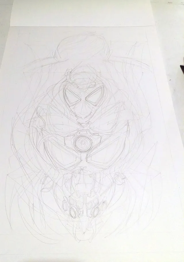 Rough Sketch of the spiderfan poster design