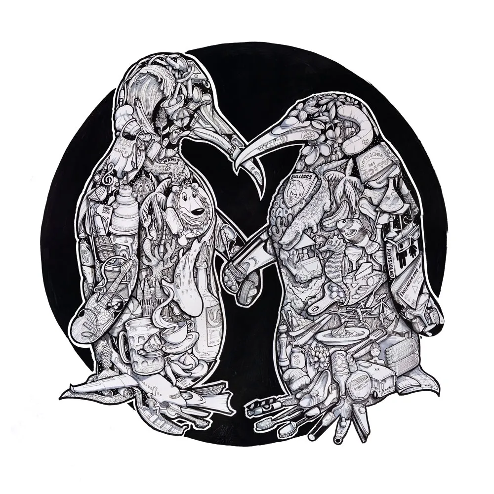 Penguin Find-A-Thing Anniversary Gift Commissioned Artwork