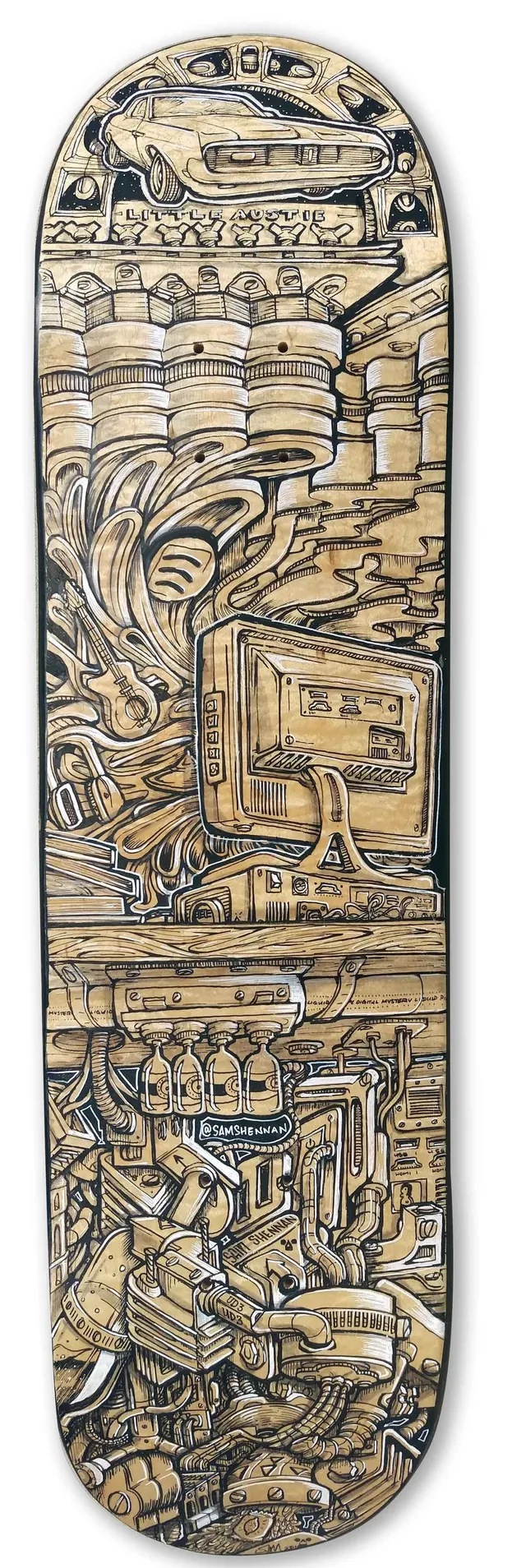 Psychedelic handpainted skateboard design