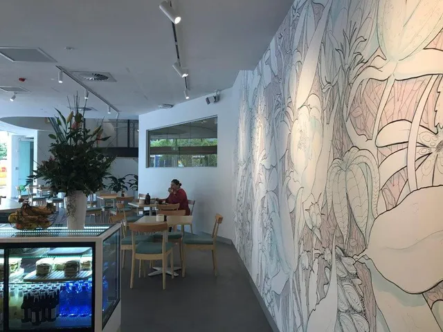 Mural in finished cafe