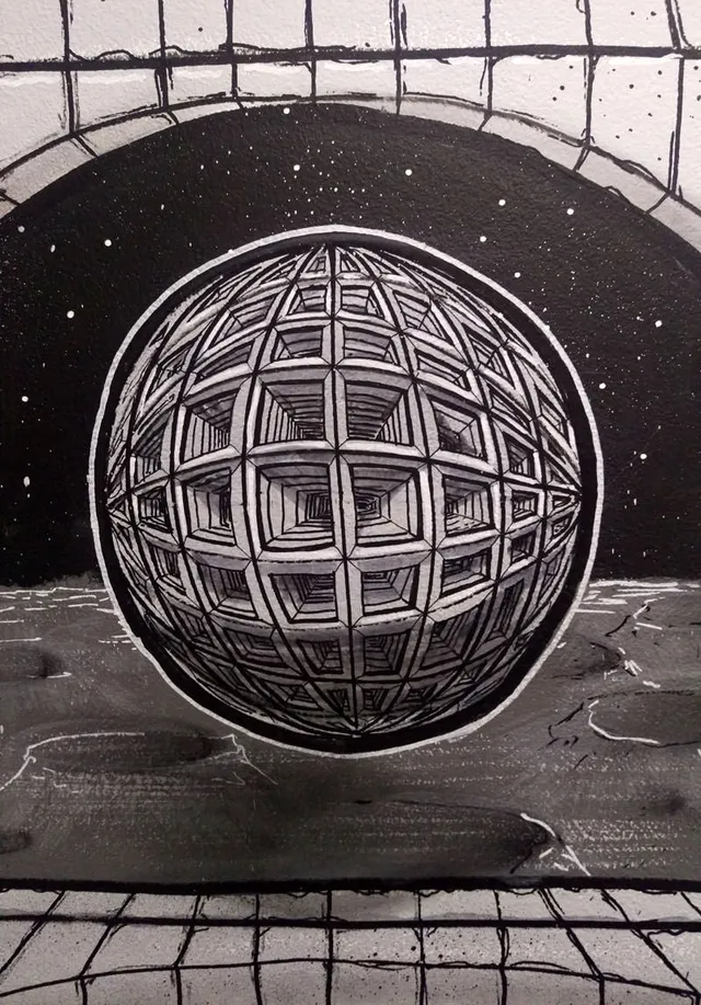 Close up perspective sphere wall art