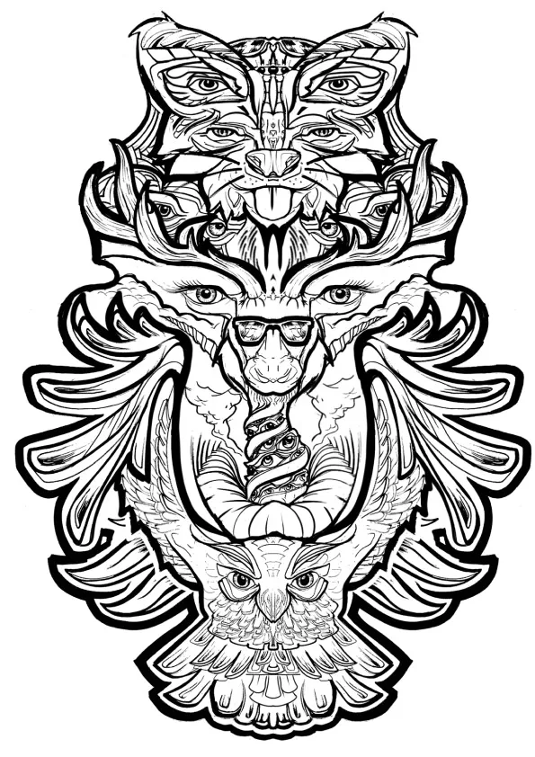 Sketch delivered to tattoo artist Sprinkles for collaborative ink design
