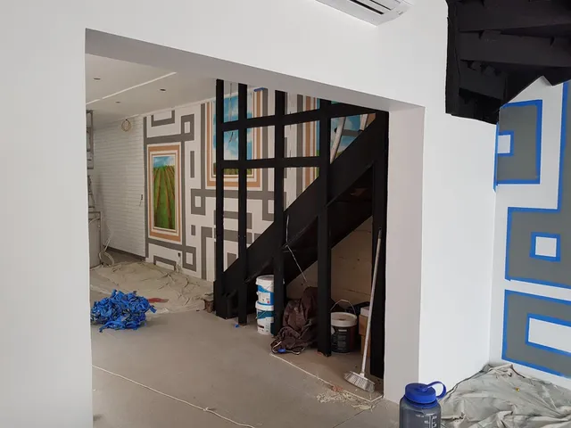 Working around the stairs