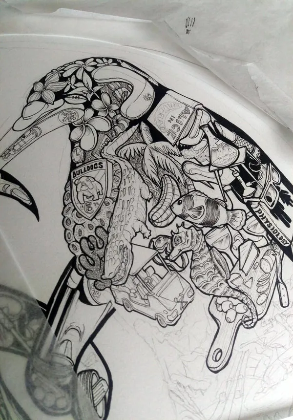 Home art decor process drawing