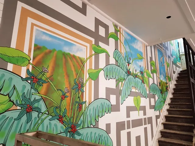 Finished mural up the stairs