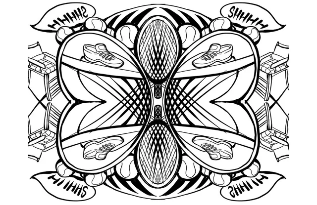 Tennis themed custom live digital art mandala